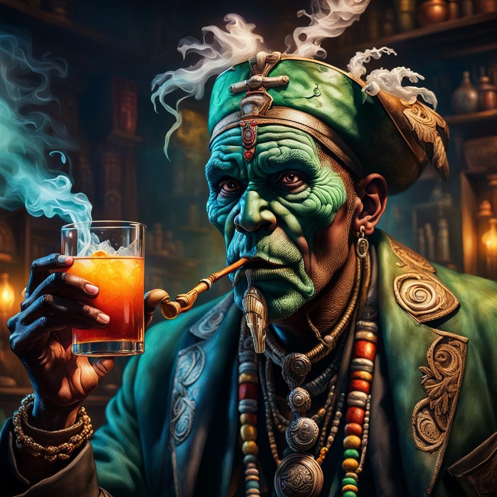 Voodoo Witch Doctor in New Orleans: Hyperrealistic Art