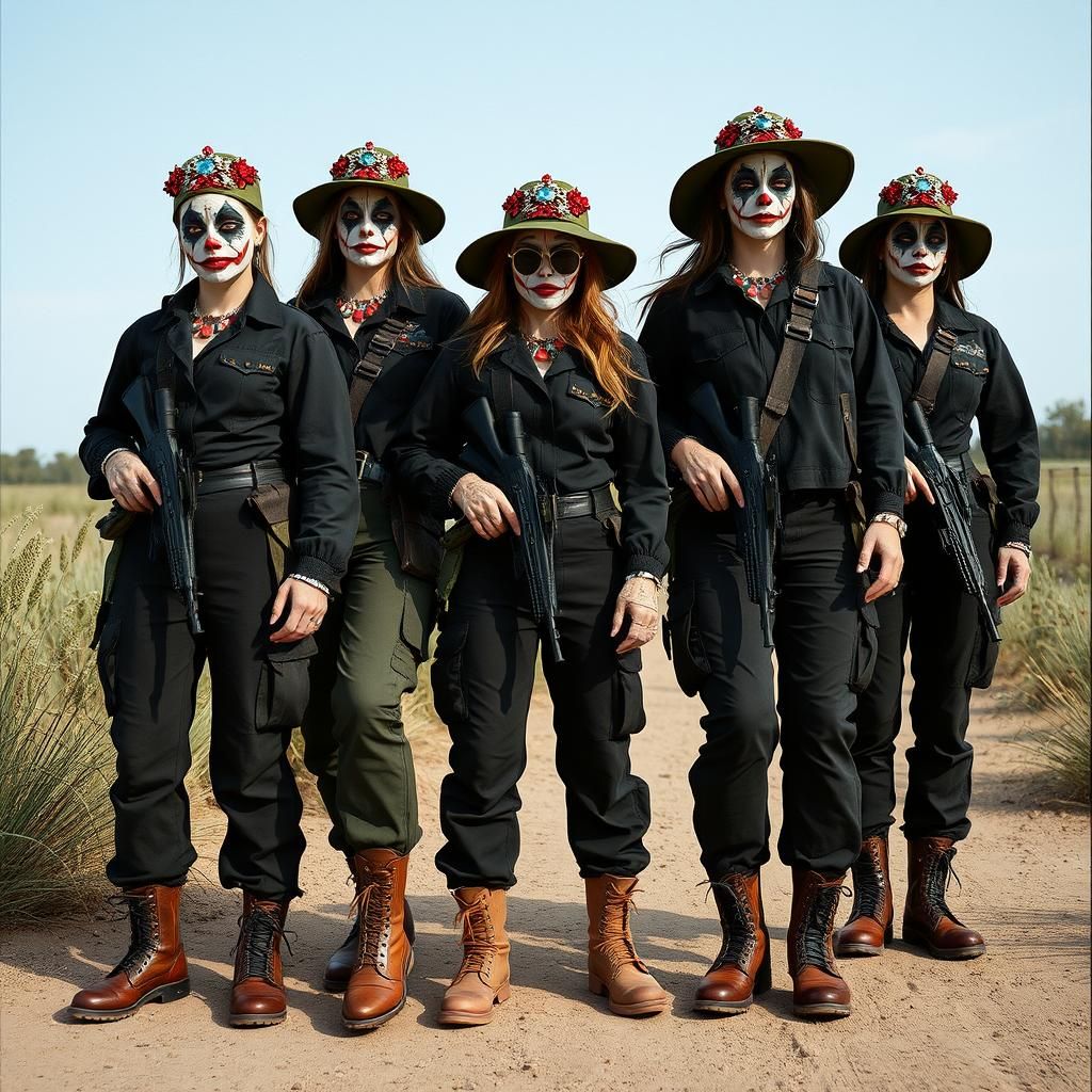 Ornate Clown Women: Military Style in Cinematic Realism