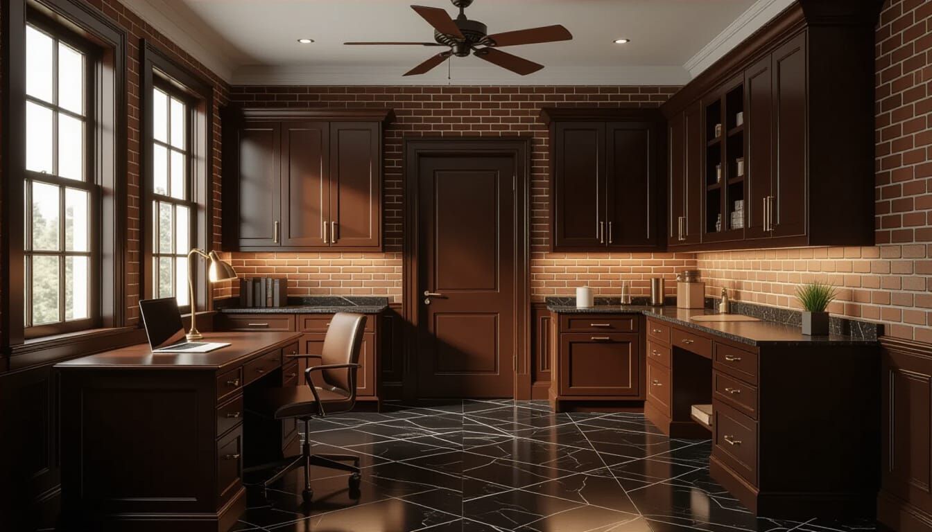 Victorian Working Room with Modern Tech