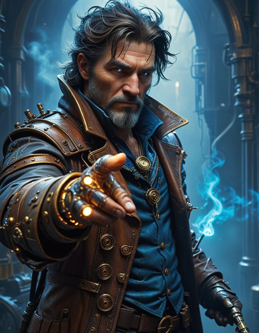 Steampunk Wizard Conjures Ancient Magic