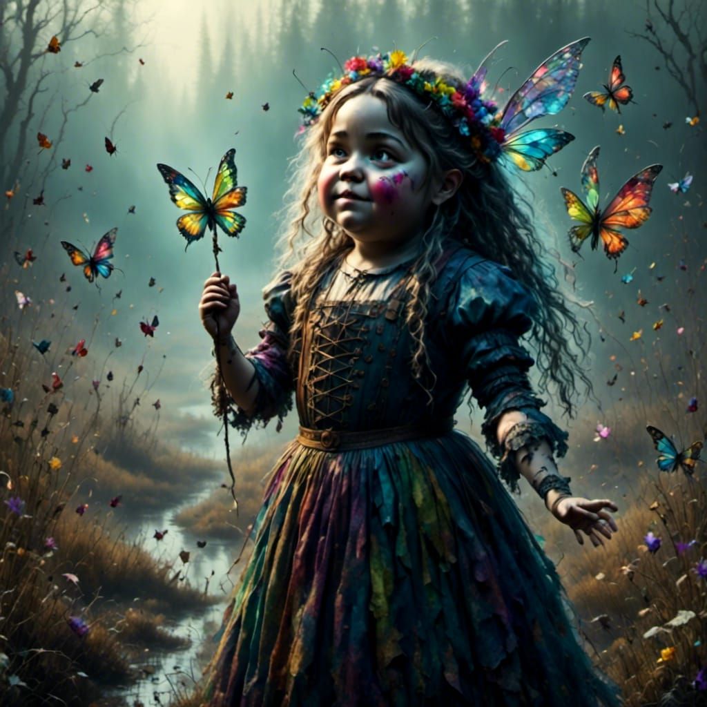 Ethereal Banshee Portrait in Misty Bog