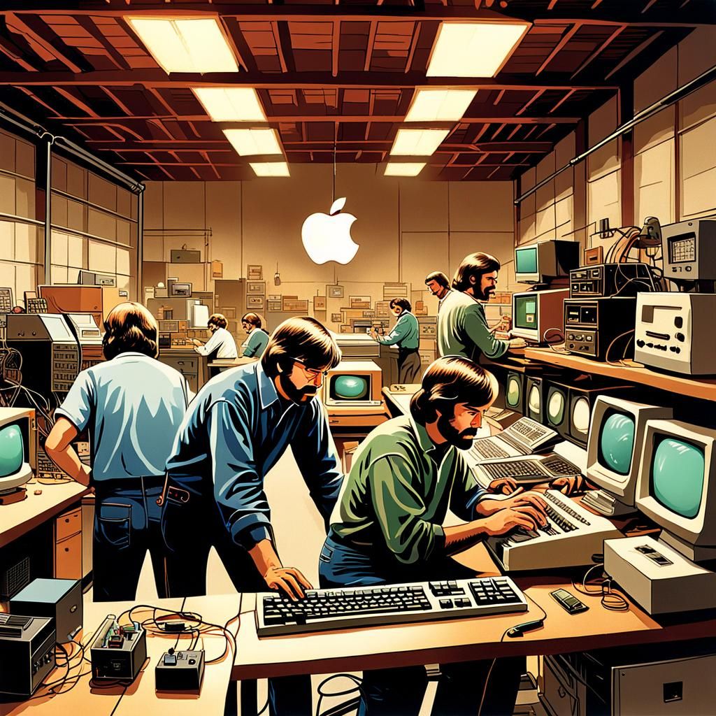 Apple's Founding: Jobs and Wozniak, 3D Digital Art