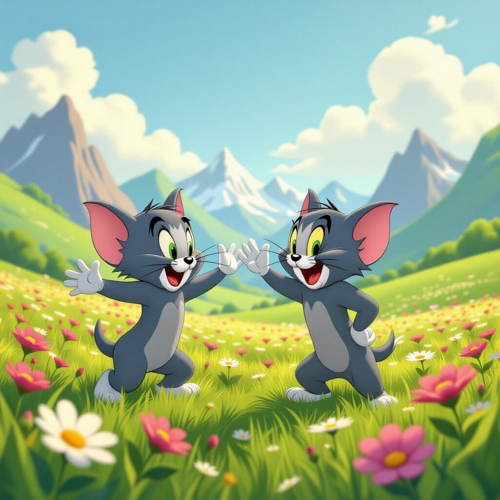 Tom and Jerry Smile in Magical Meadow: Animated Movie Still