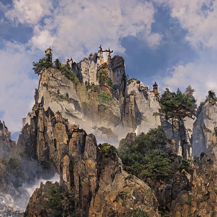 Huangshan Mountain Trail: Fairy Tale Illustration