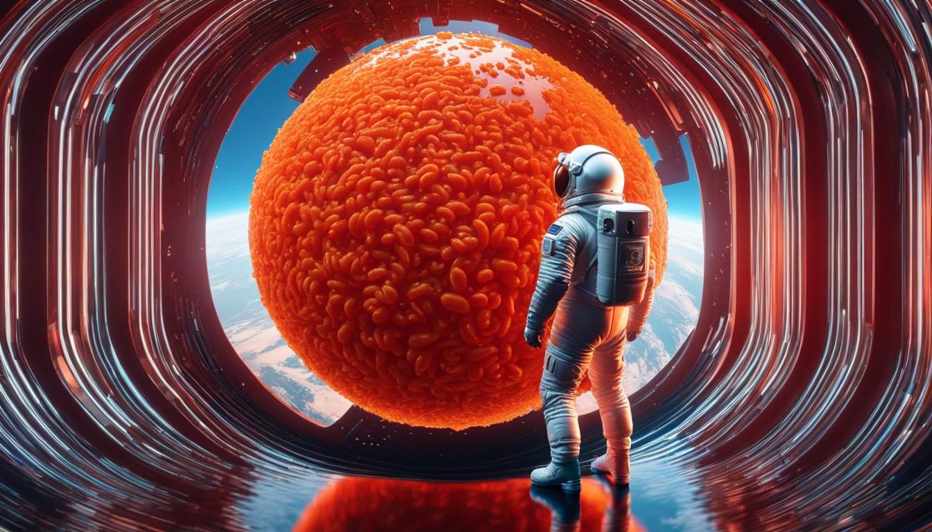 Astronaut in Soup Can Orbiting Earth: Pop Art