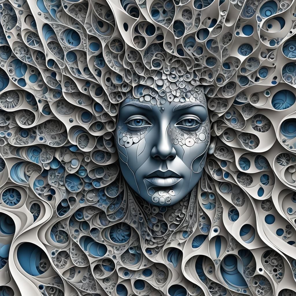 Abstract Fractal Design with 3D Shading