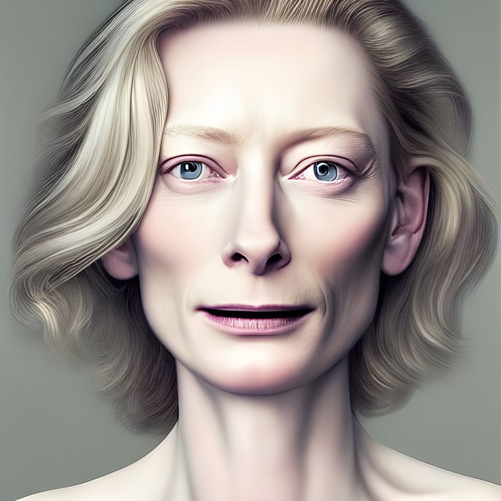 Hyperrealistic Portrait of Elegant Woman with Striking Featu...