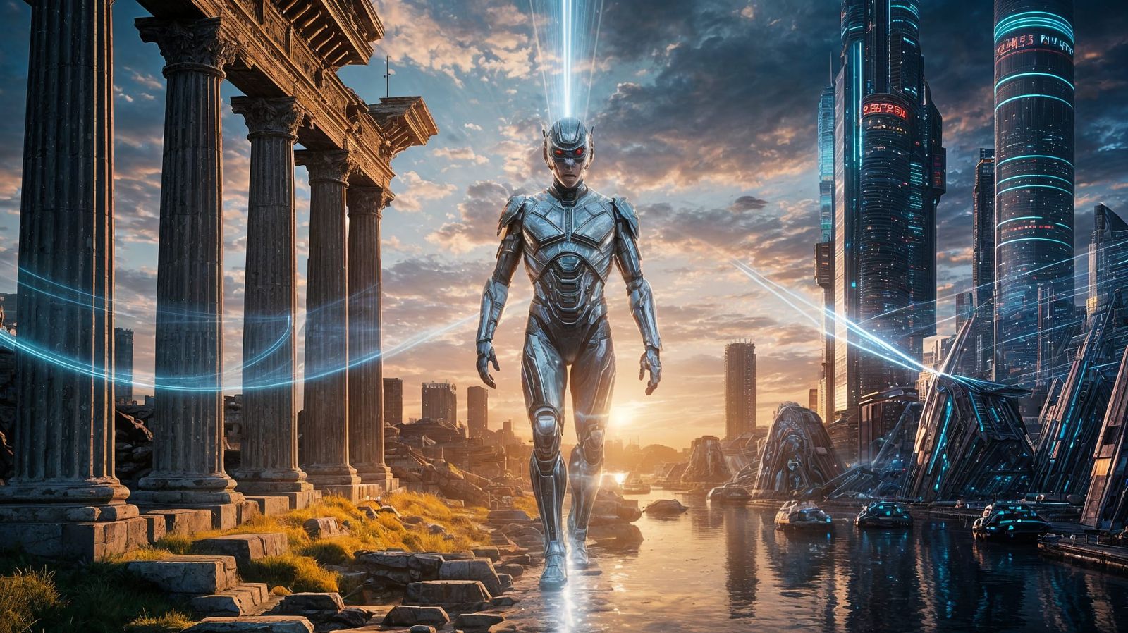 Time Traveler Leaping Between Past and Future