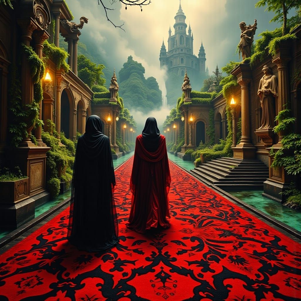 Hooded Figures Walk to Tartarian City