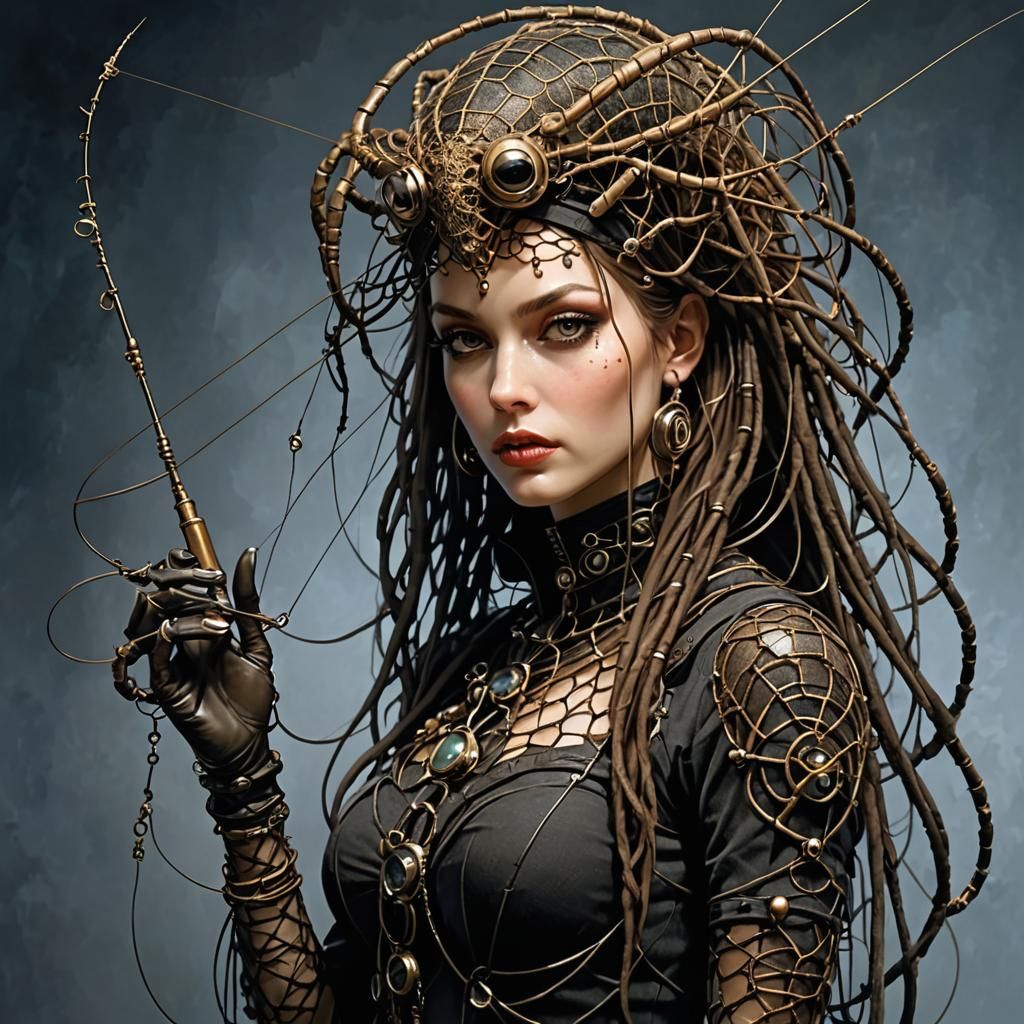 Dieselpunk Deep Sea Fishing Woman Portrait