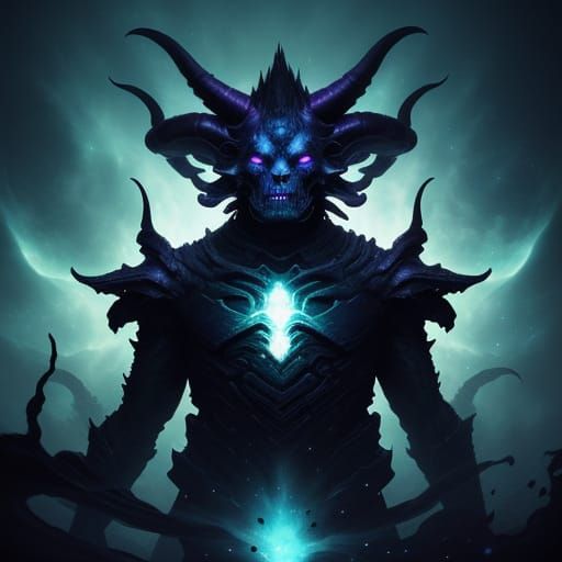 Haunted Spaceship Drifting Through Nebula in Dark Fantasy St...