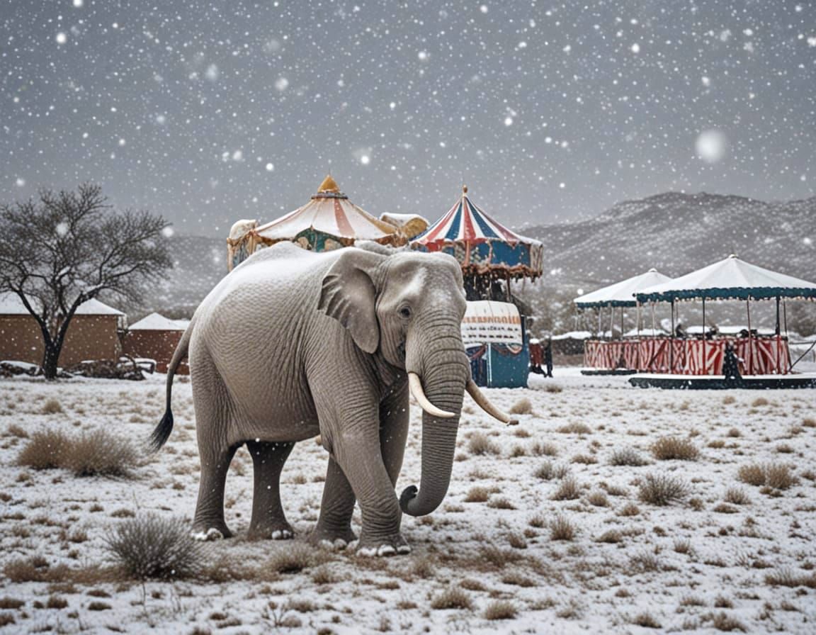 Desert Circus with Snow Elephant