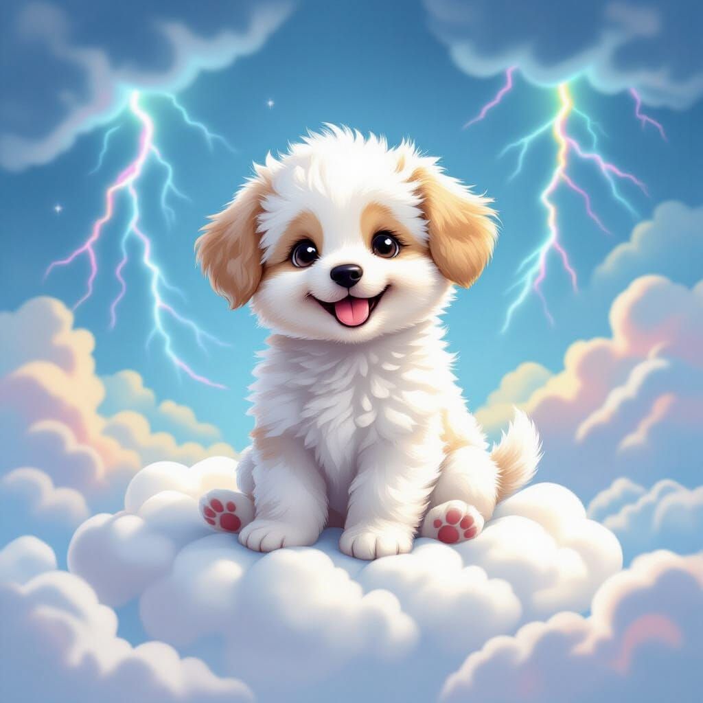 Cloud Puppy on Stormy Sky