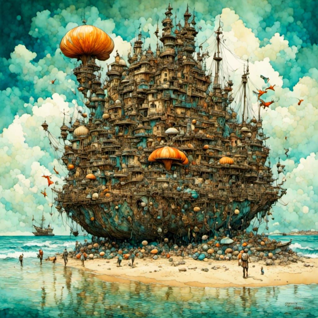 Beachcomber in Colorful Graffiti Street Art Style