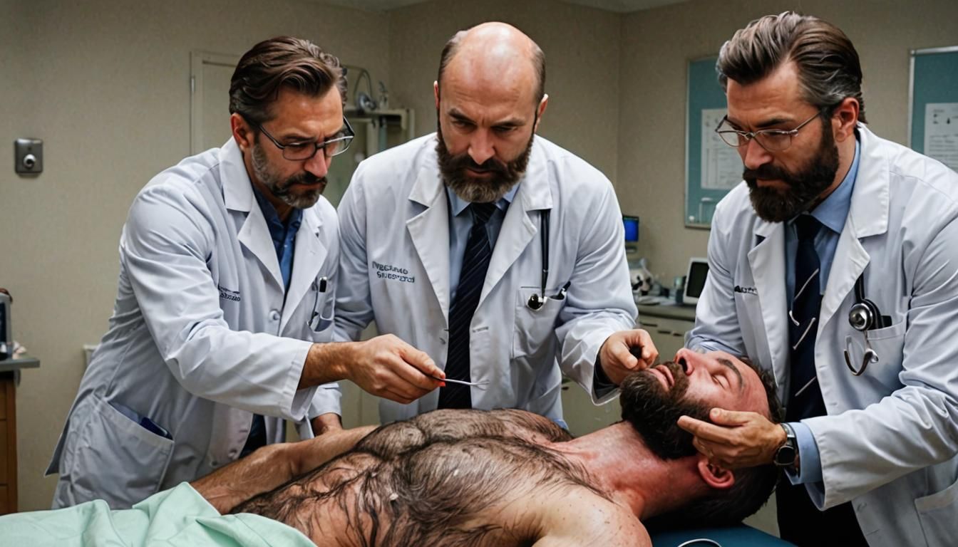 Oozing, Sweaty, Muscular Doctor with Attractive Patient