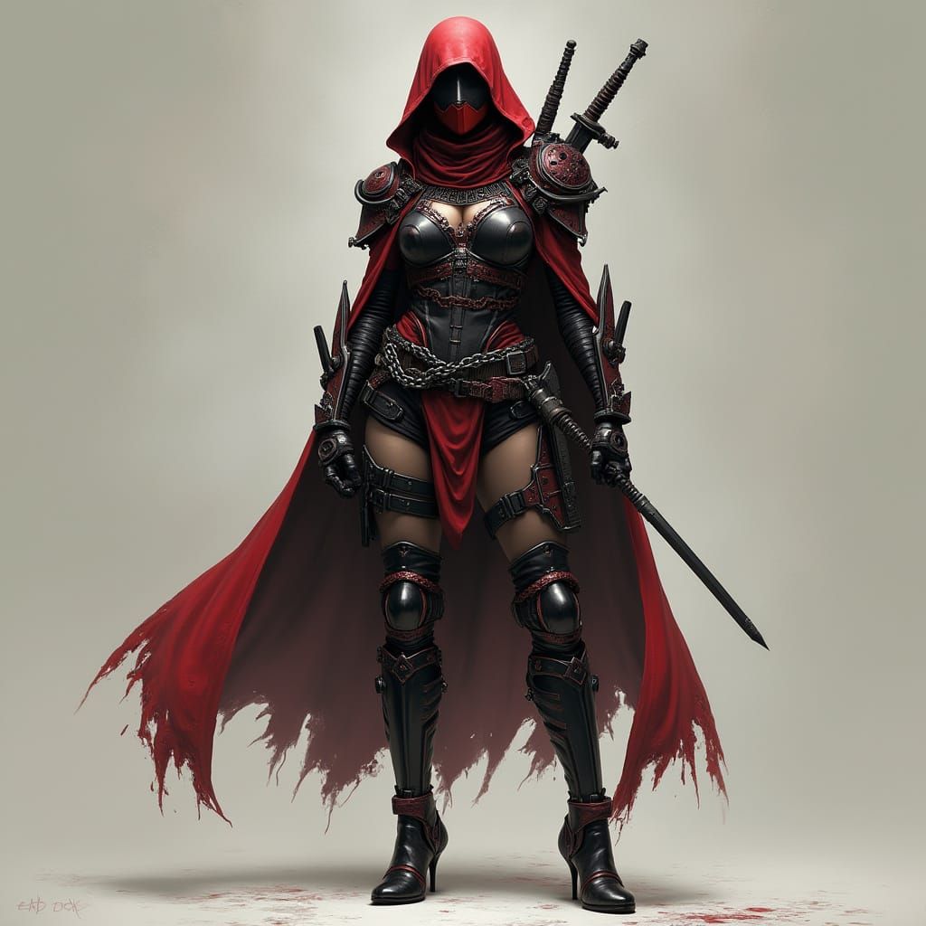 Dark Red Vigilante in Heavy Gear Armor