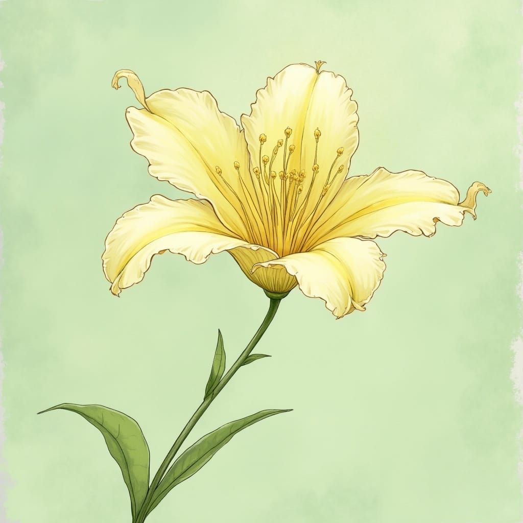 Delicate Lemon Verbena in Watercolor Style