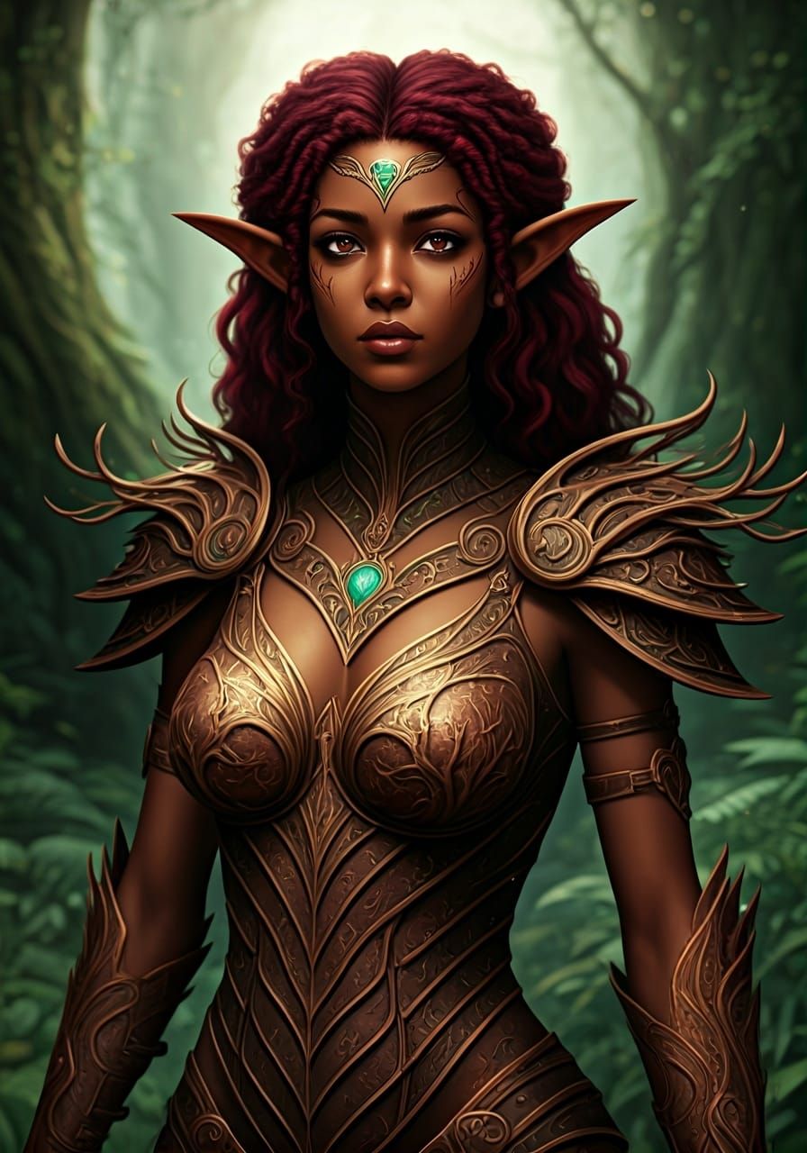 Mystical Elf in Enchanted Forest, 3D Anime Art