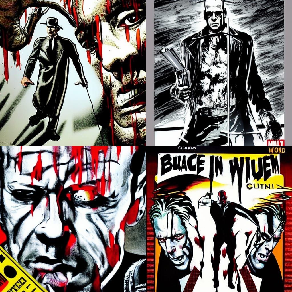 Gritty Portrait in a Sin City Style