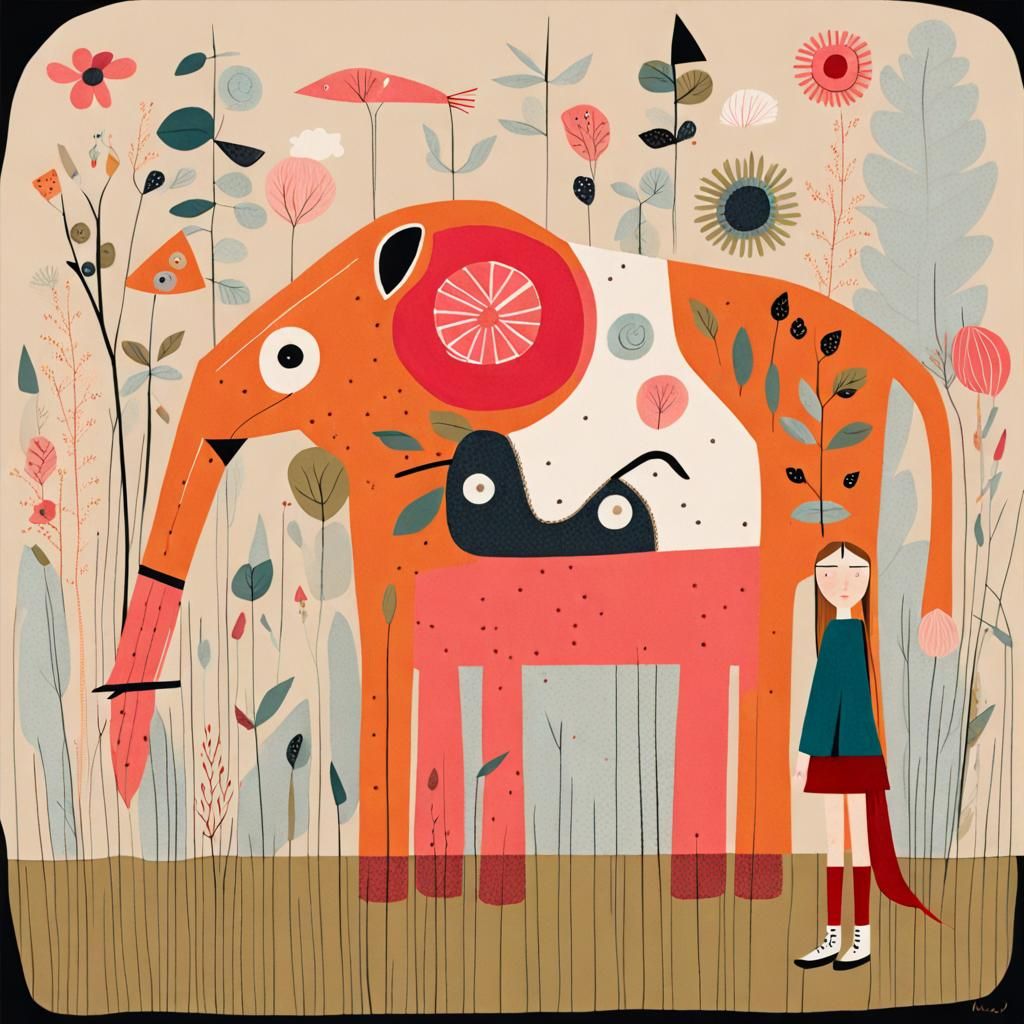 Girl in Art Brut Style