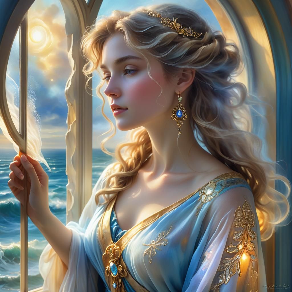 Ethereal Seaside Portrait in Fantasy Fine Art Style