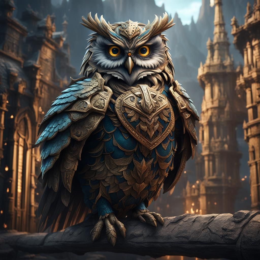 Armored Owl: Detailed Matte Painting