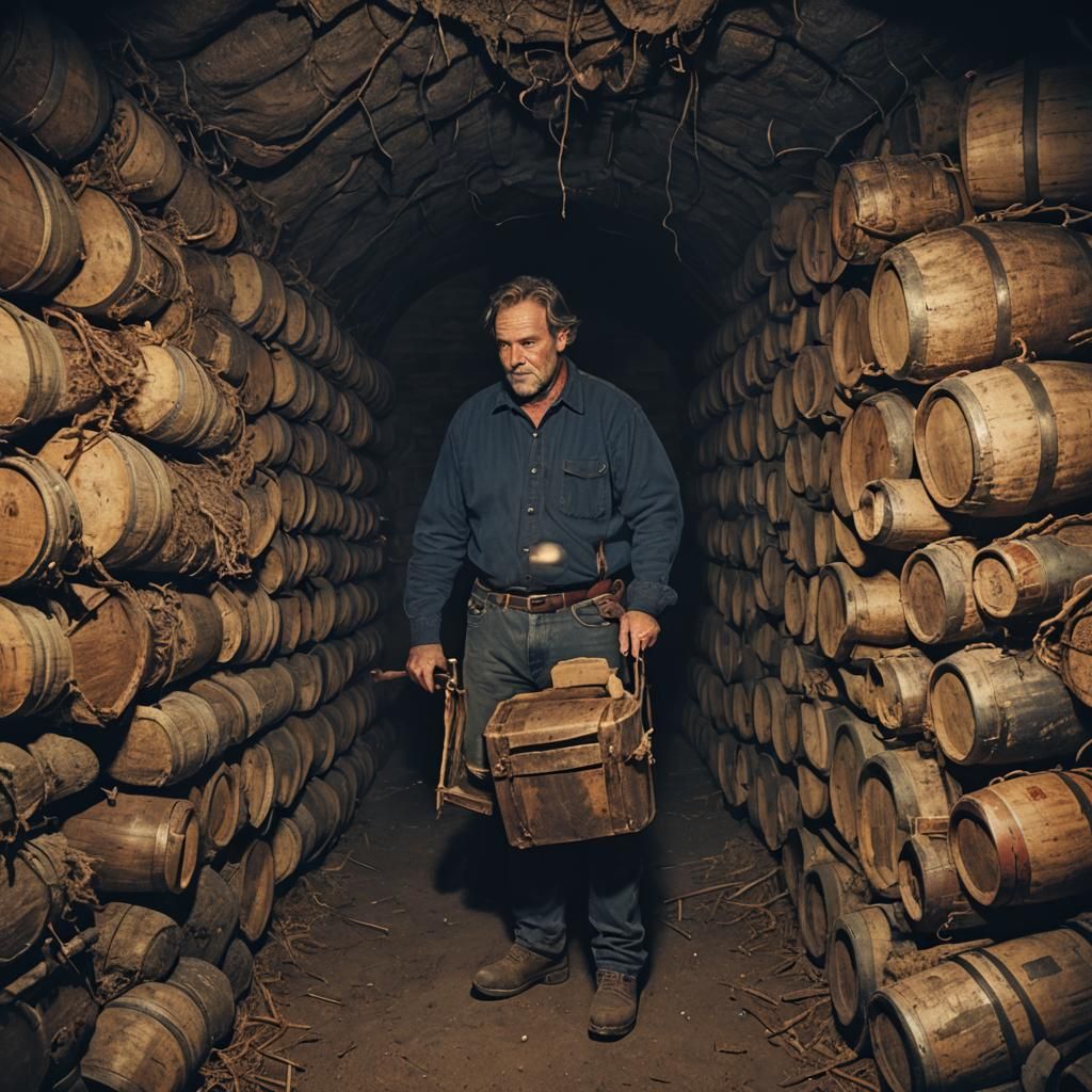 Winemaker's Mammoth Trap Cellar: Cinematic Film Still