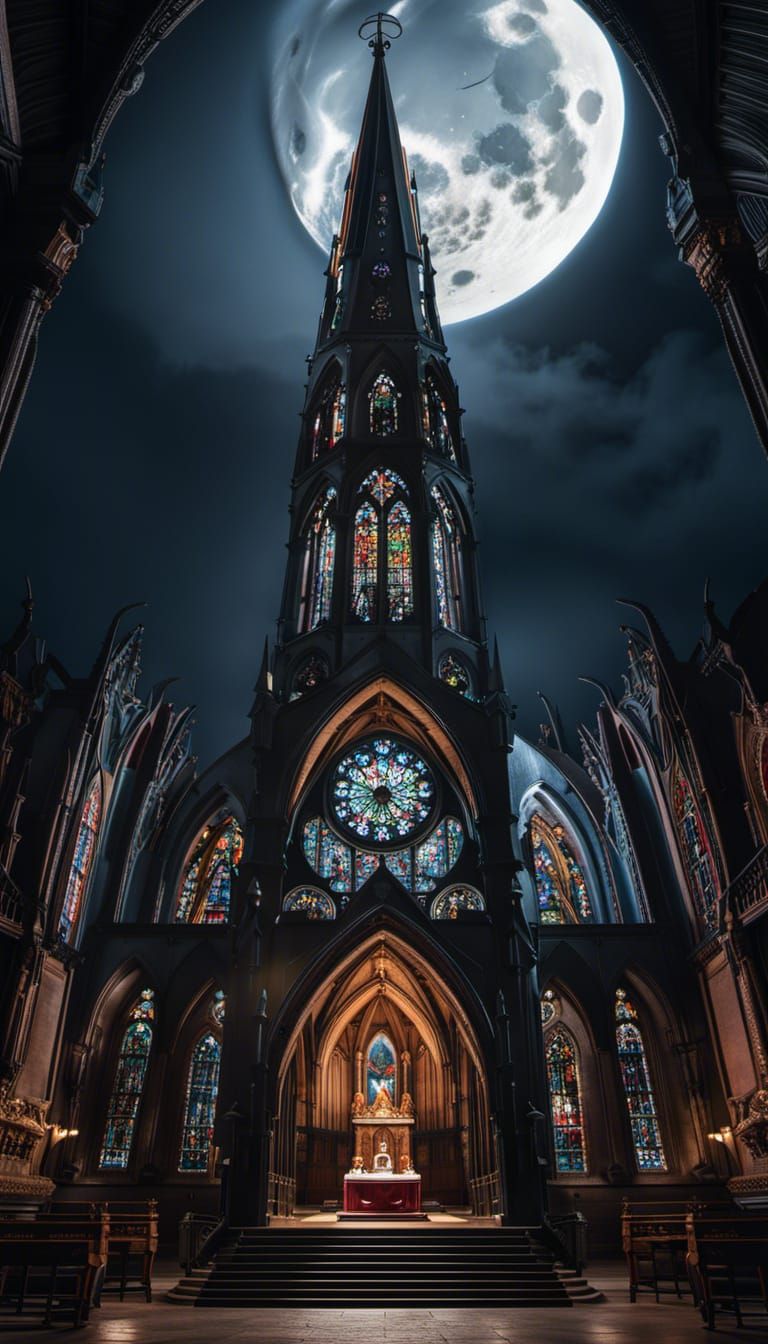 Atlantic Puffin in Gothic Church, Hyperdetailed Photo
