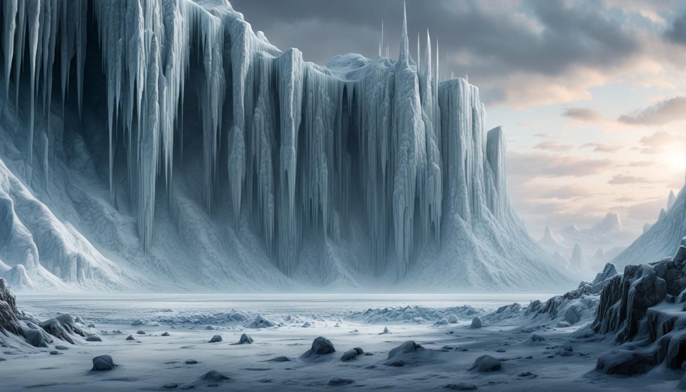Frozen Wasteland with Swords: Digital Matte Painting