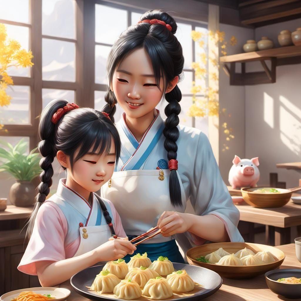 mother daughter dumplings