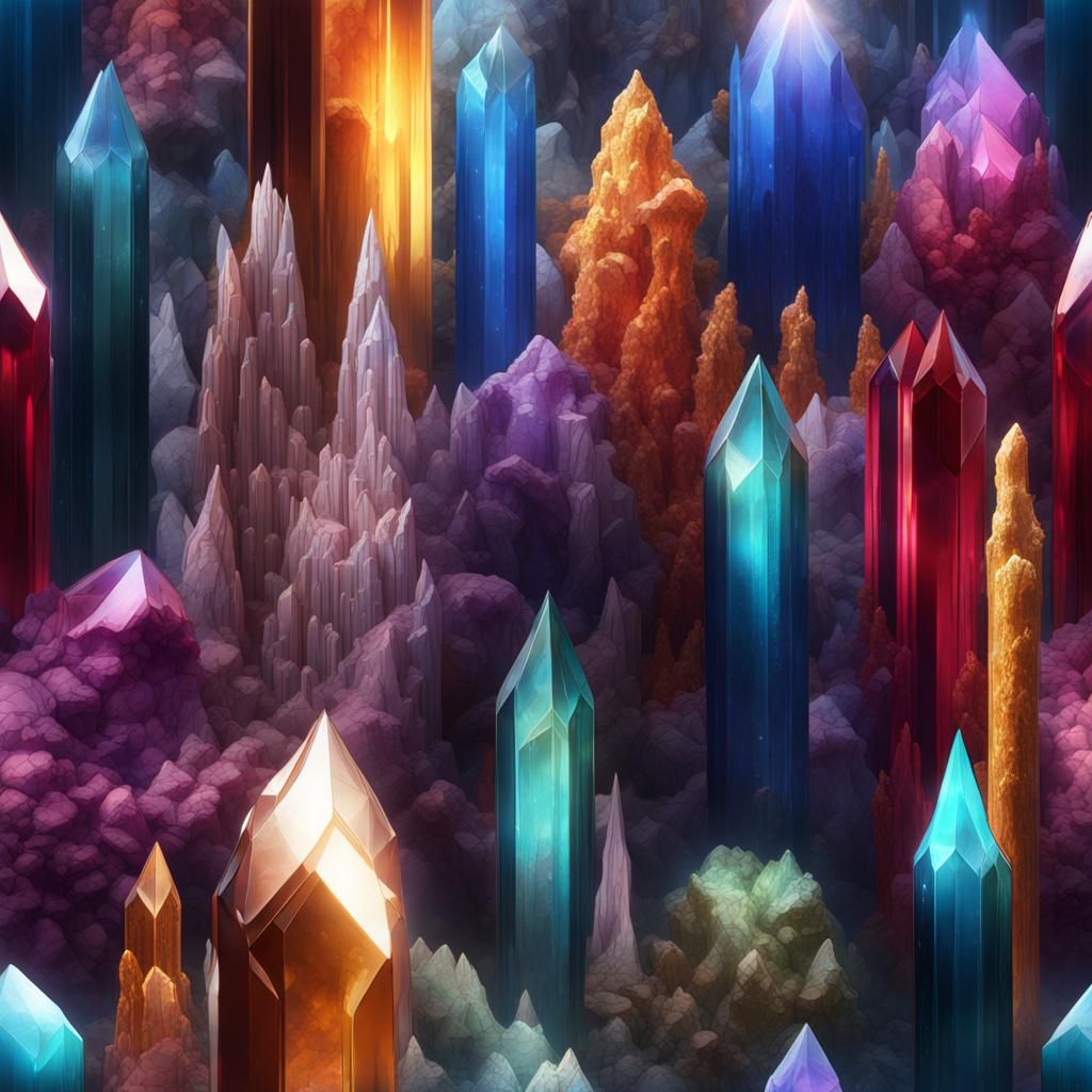Colorful Crystal Forest Fantasy Concept Art