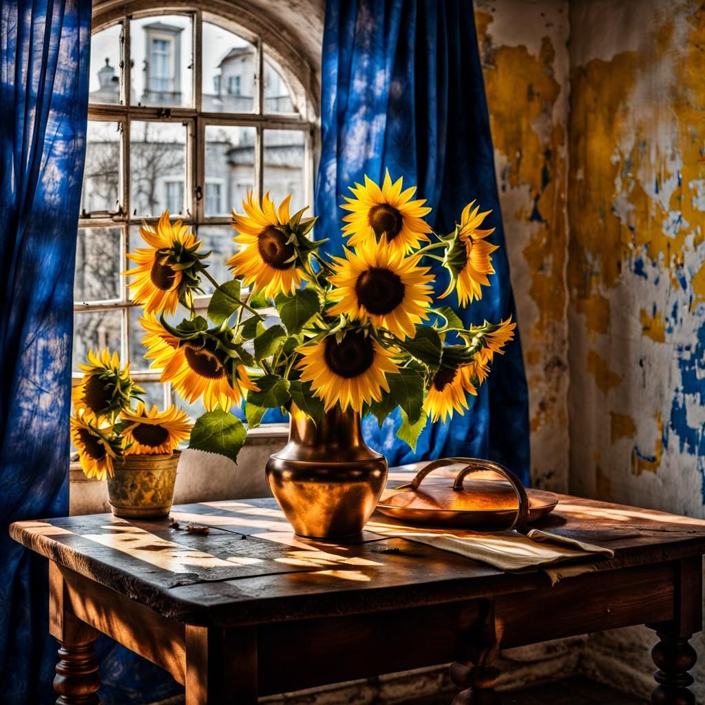 Ukrainian Flowers, Pollock and Vermeer Painting