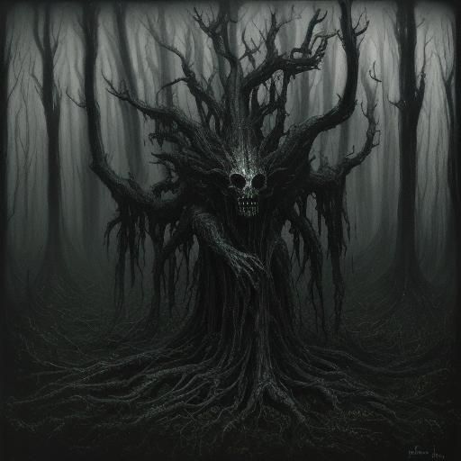 Surreal Forest: Woman in Ethereal Possession, Chiaroscuro