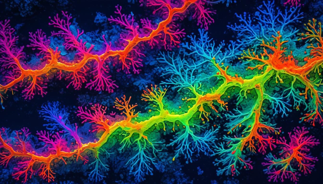 Vibrant Fluorescent HDR Image with Rich Depth