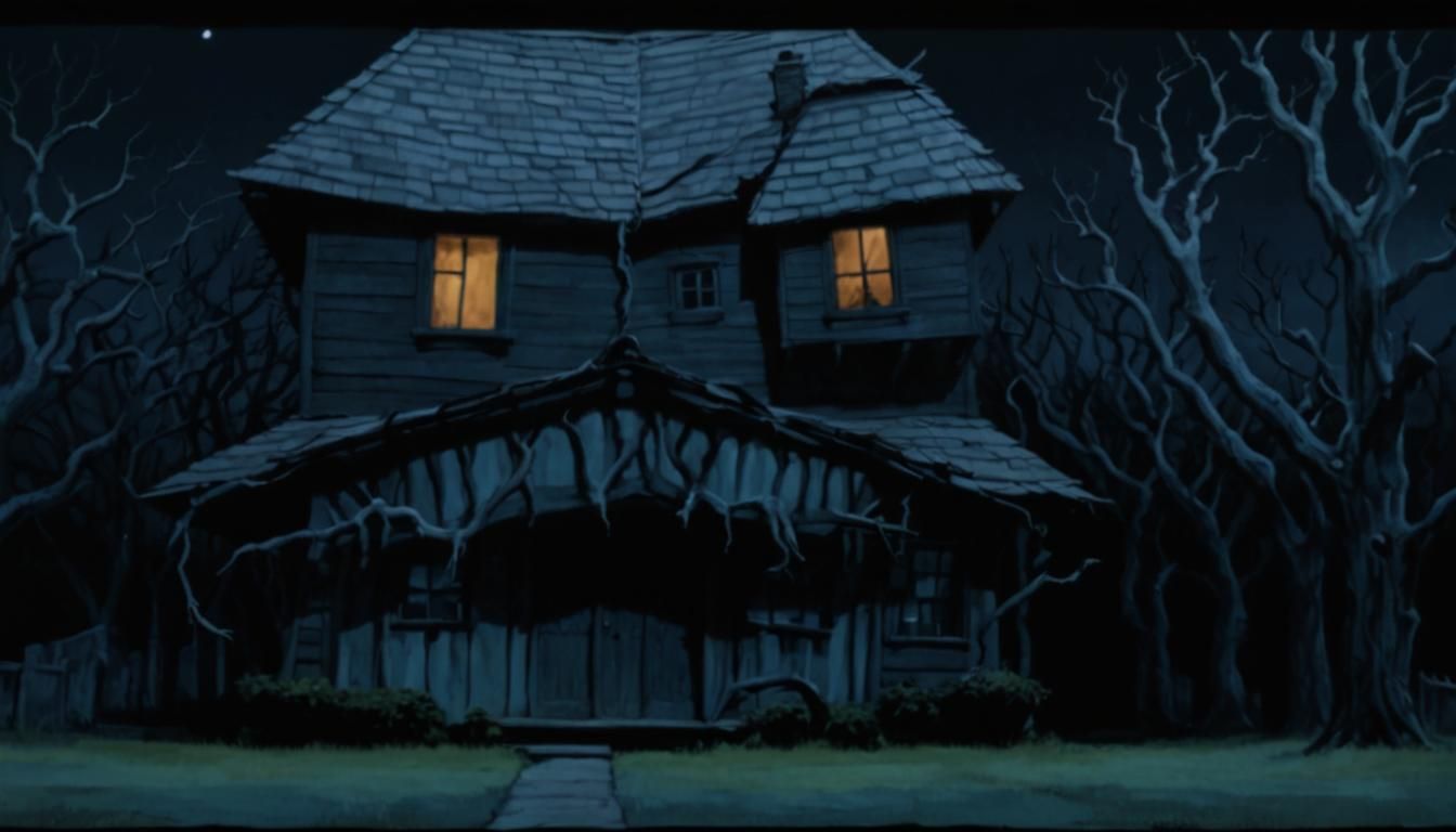 Eerie Haunted House in Gothic Architecture Style