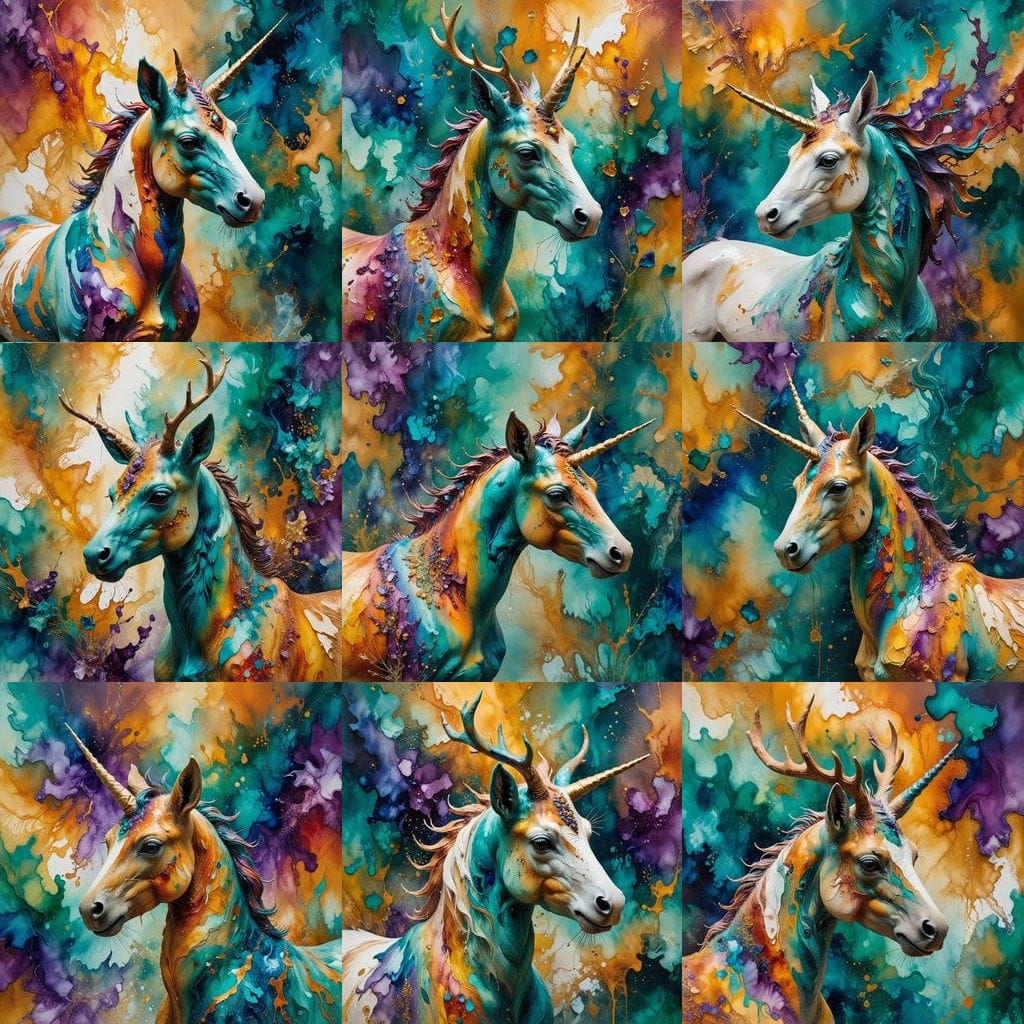 Enigmatic Unicorn Deer in Earthy Hues
