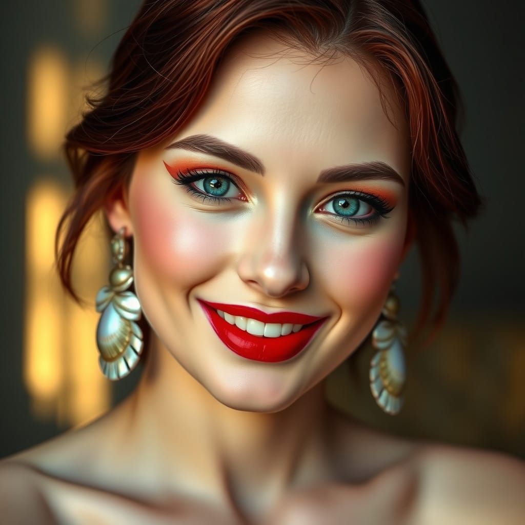 Glamorous Portrait in Vibrant Style