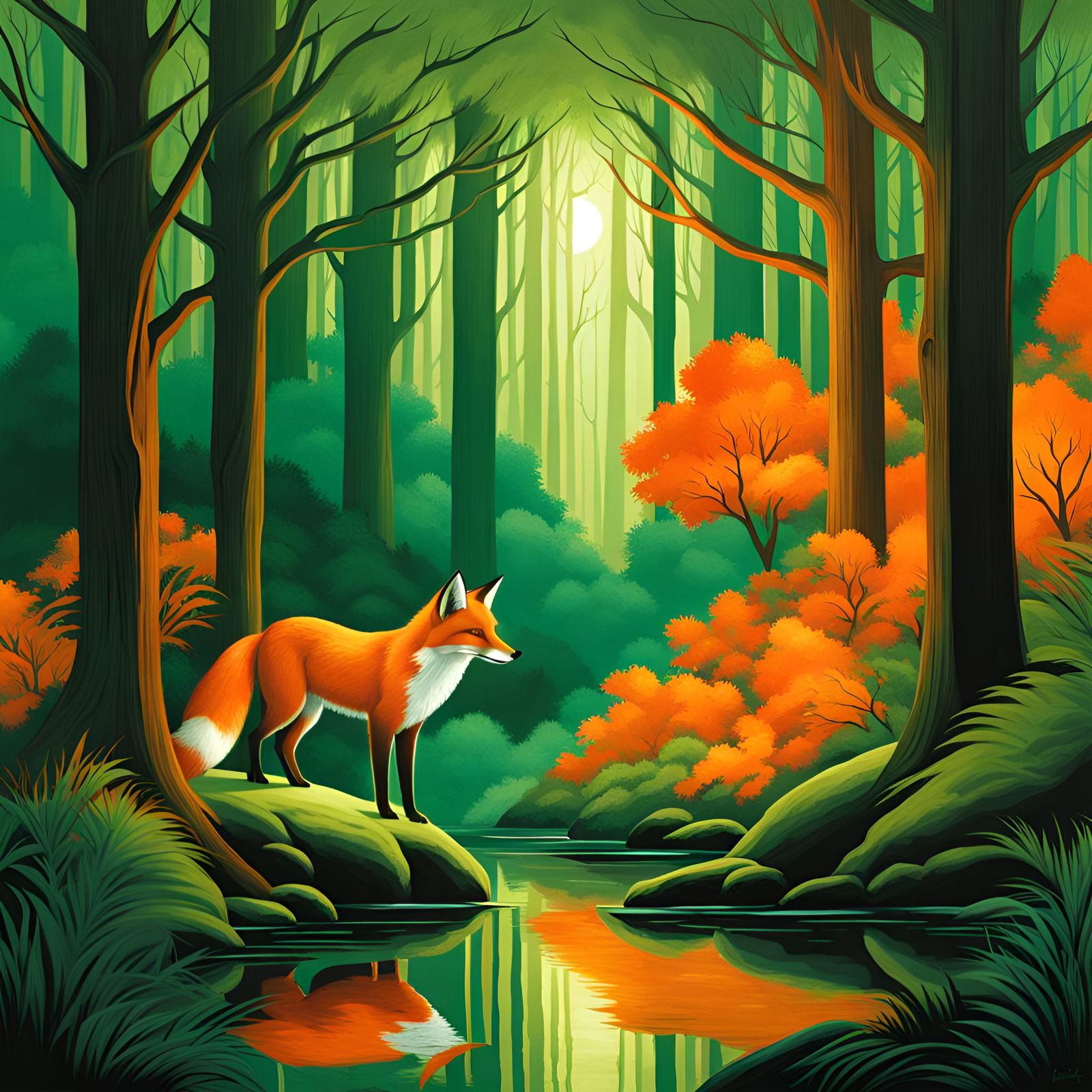 Fox in the woods