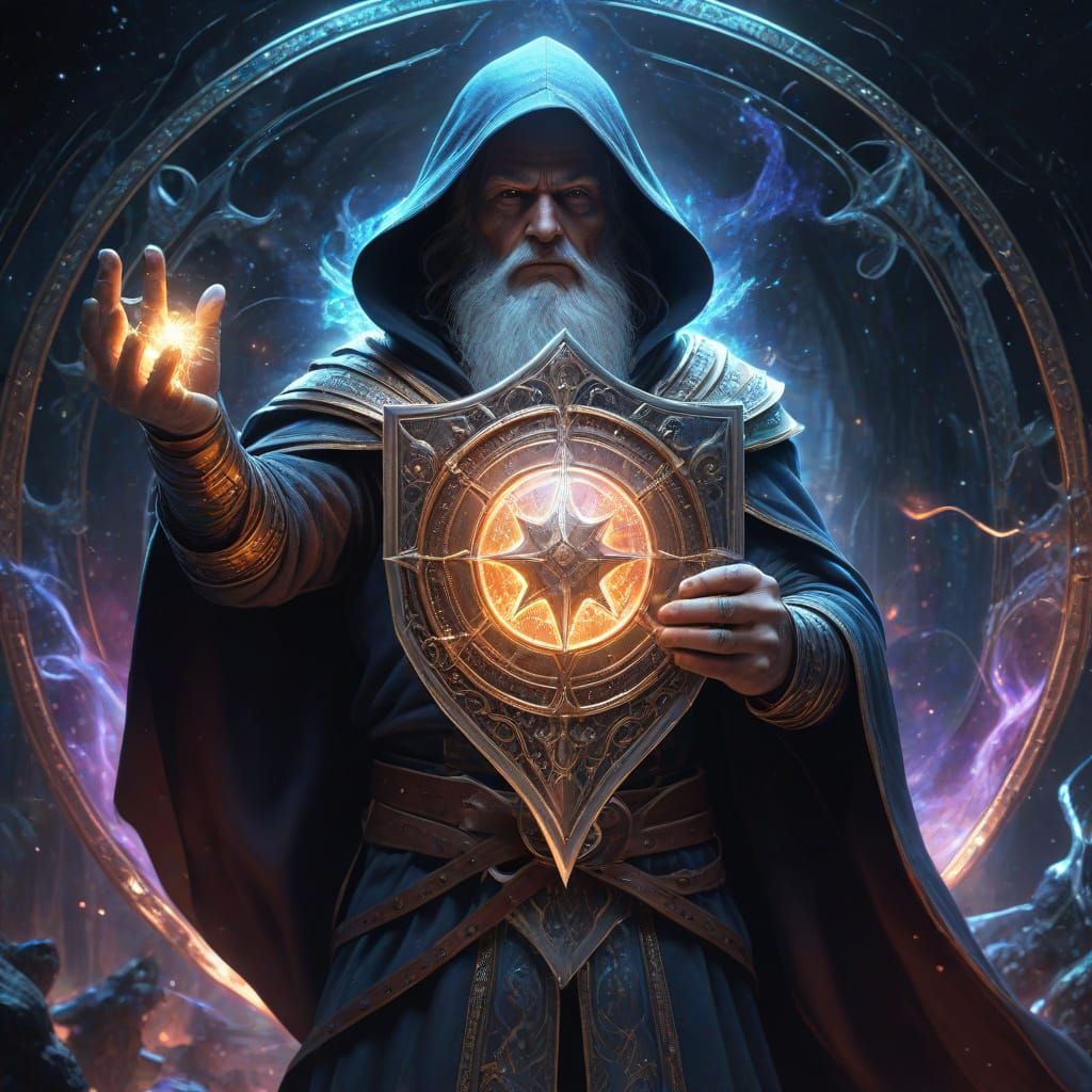 Mystical Wizard Defends Against Cosmic Darkness