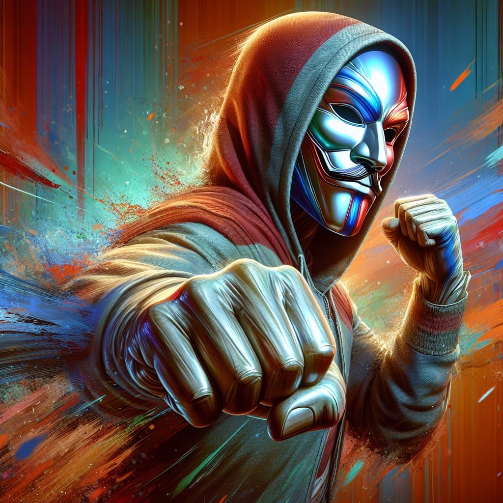 Hyperrealistic Superhero in Splash Art Style