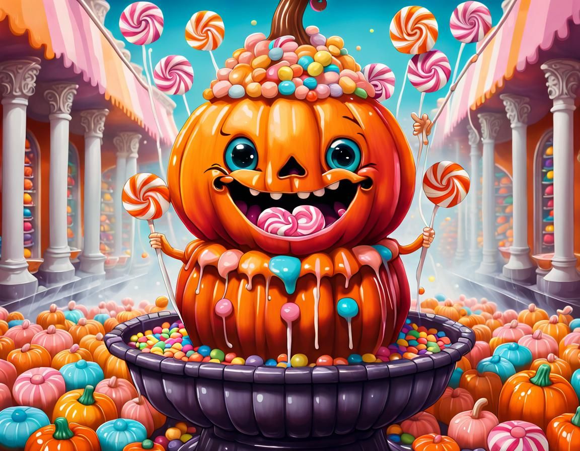 Chibi Pumpkin's Candy Fountain Delight