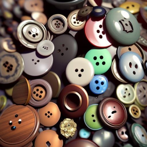 Pile of Buttons: Detailed Digital Concept Art