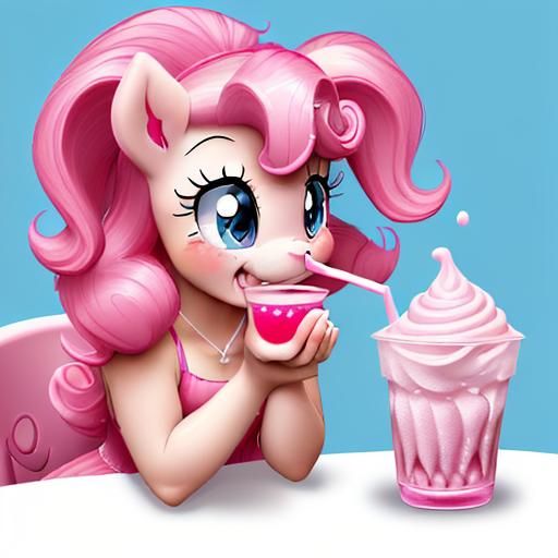 Pinkie Pie practically vibrates with excitement as Cheerilee fills a miniature cup shaped like a pony head with a bright...