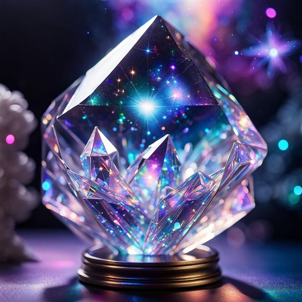 Holographic Crystal Galaxy in Fantasycore Style