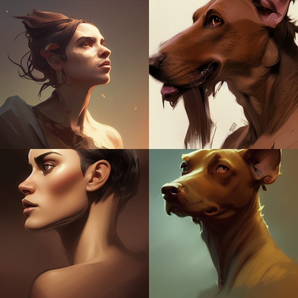 Detailed Portrait of Brown Dog with Pointy Ears