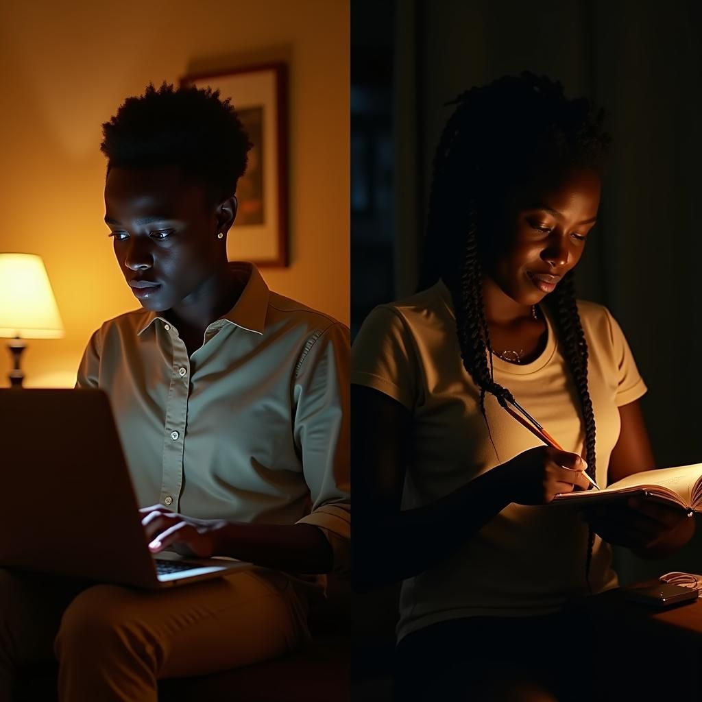 African Students: Contrasting Digital Access in Split Screen