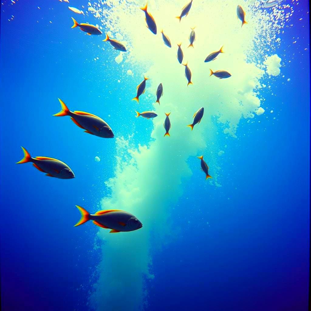 Underwater Pop Art Fish in Cinematic Style