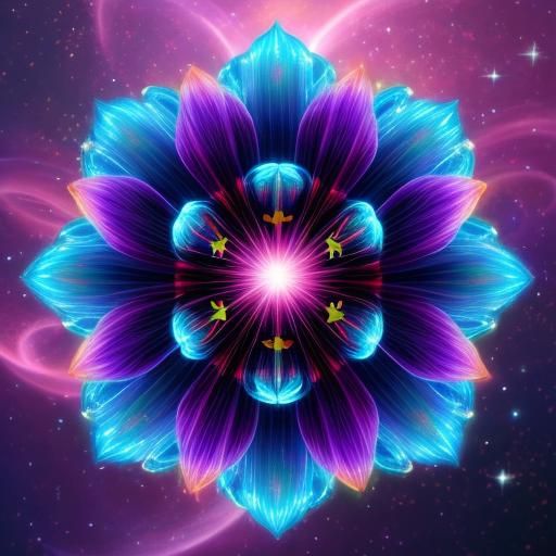 Cosmic Holographic Flowers in 8K Concept Art