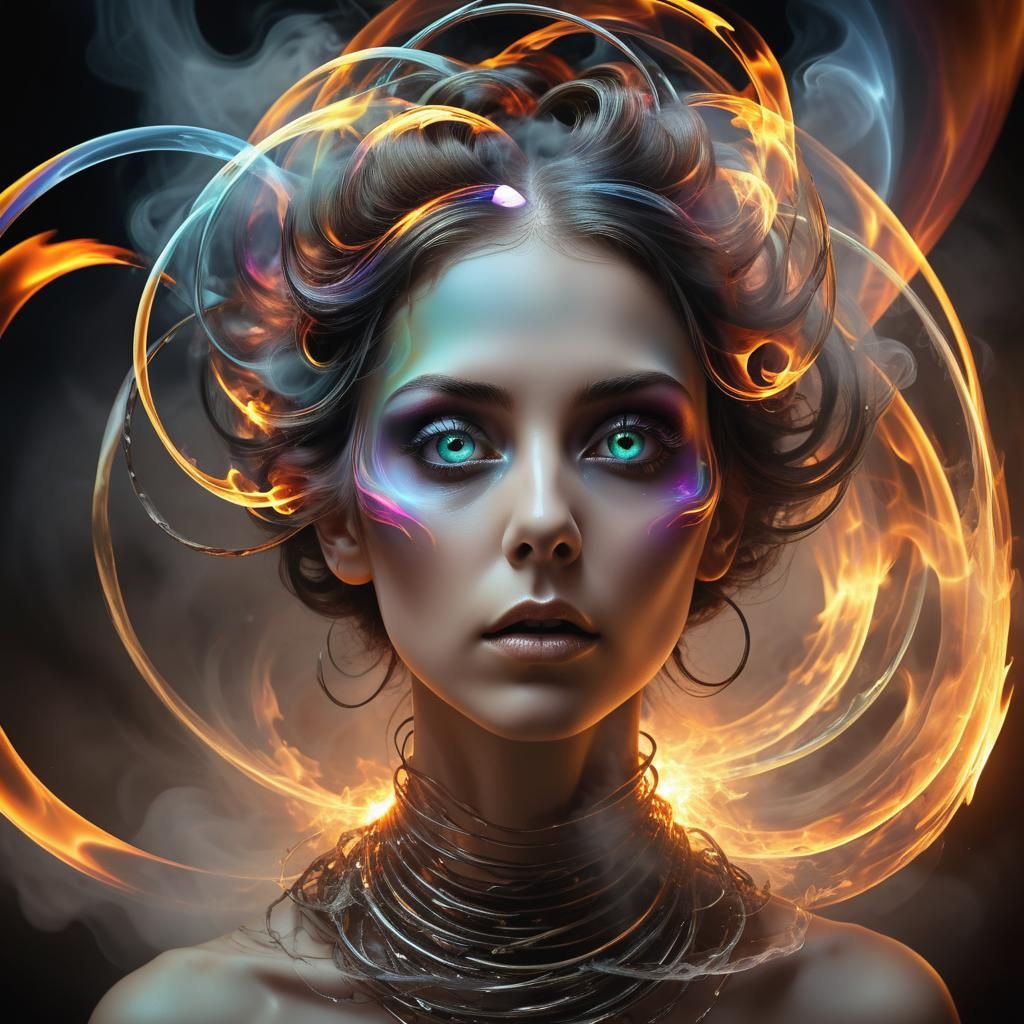 Tenebrism Iridescent Decay: Fractal Dreamscape