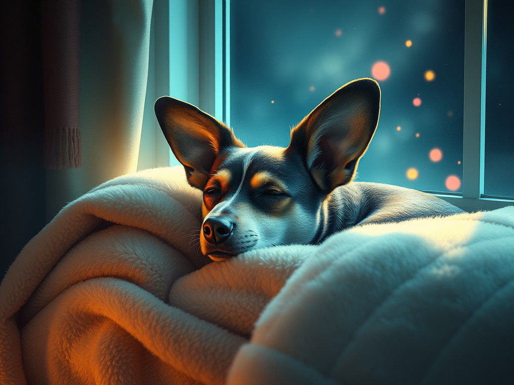 Peaceful Canine in Ethereal Dreamscape